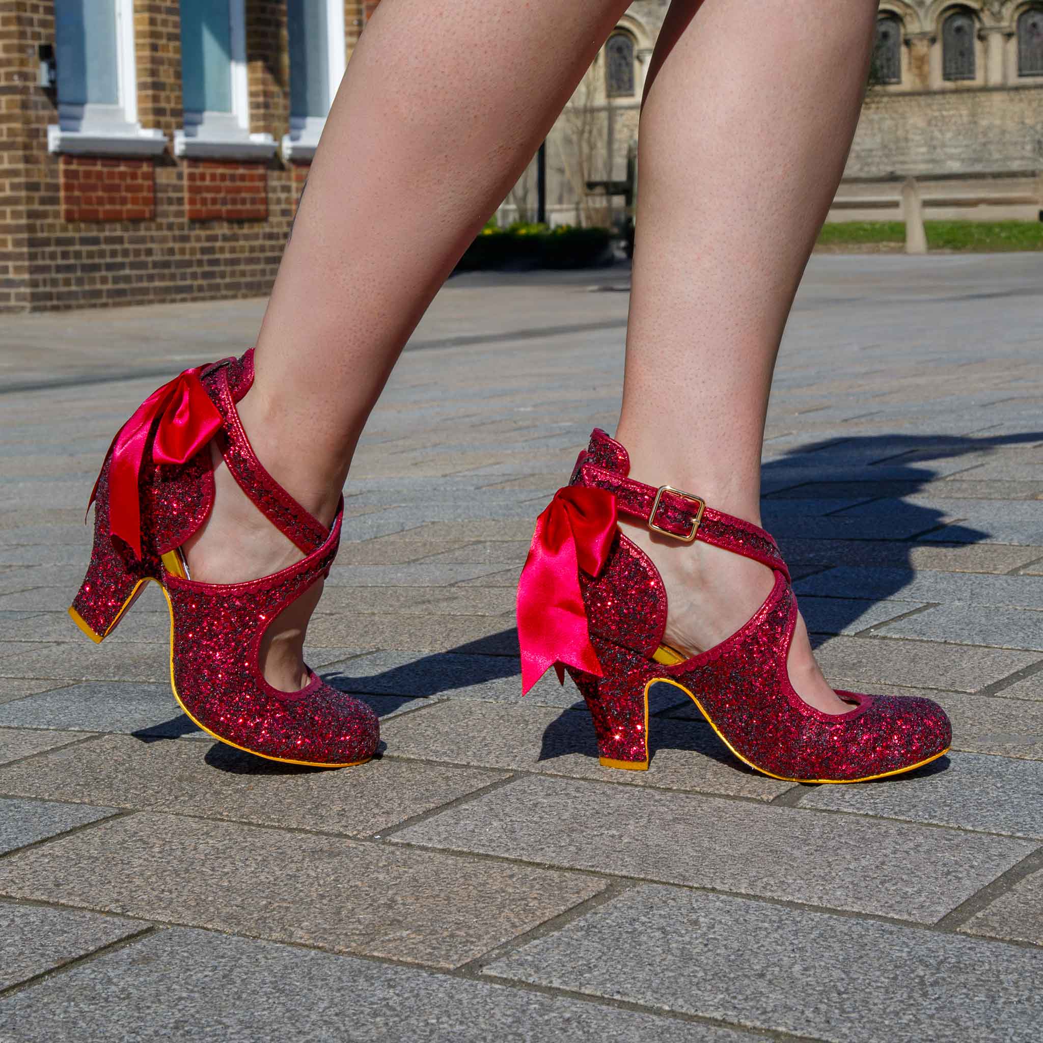 Irregular Choice Burgundy Red Cross Strap High Heel Fancy Shoes