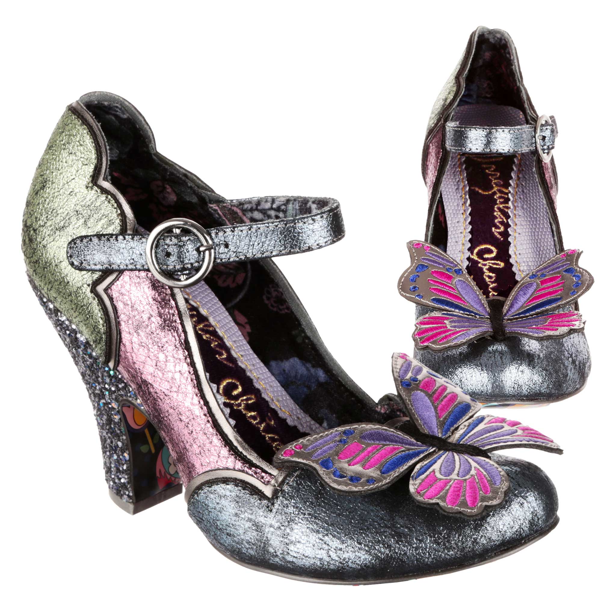 Irregular Choice Butterfly Metallic Pastel Block Colour High Heel