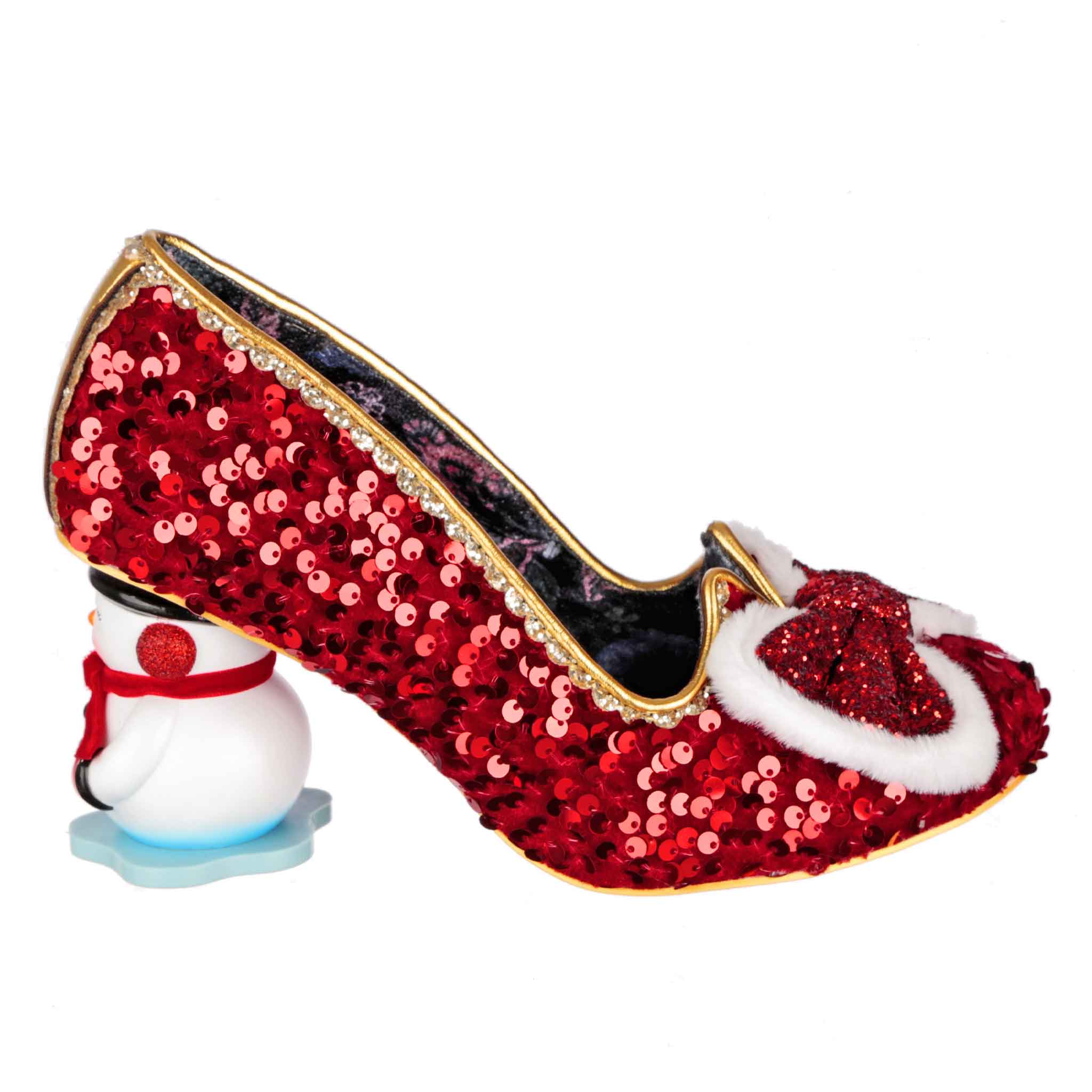 Irregular Choice Red Velvet White Trim Festive Santa Claus Snowman
