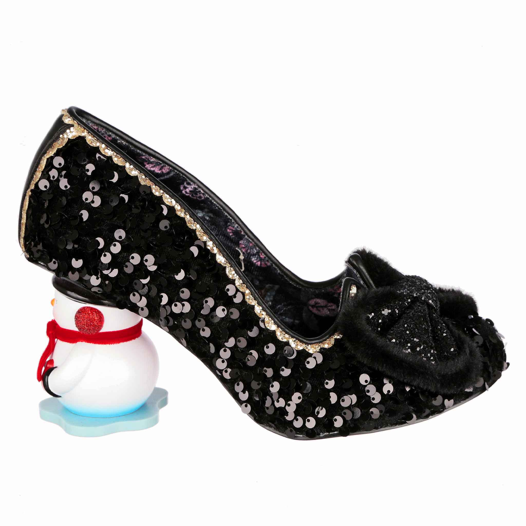 Irregular Choice Black Velvet With Gold Stars Festive Santa Claus