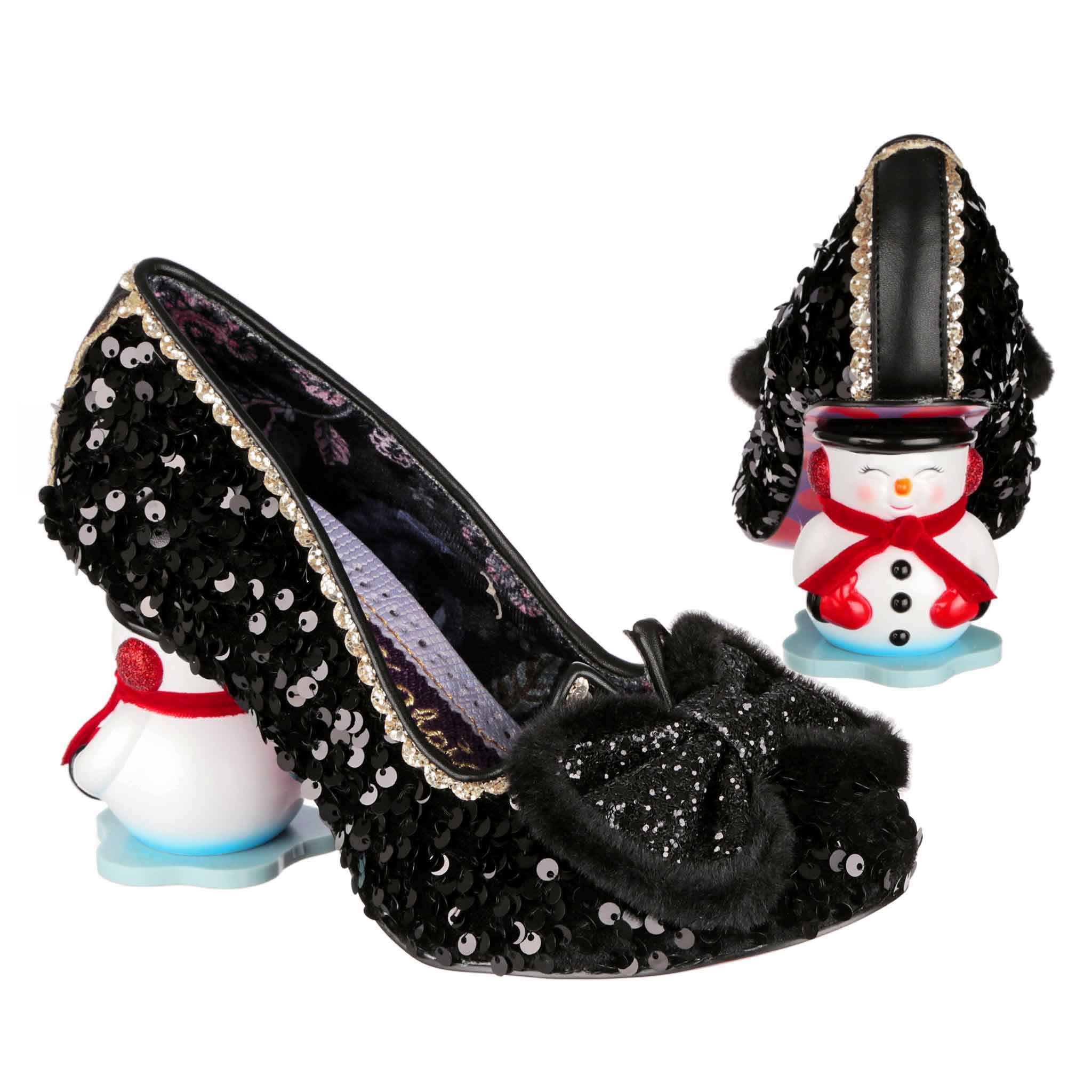 Irregular Choice Black Velvet With Gold Stars Festive Santa Claus