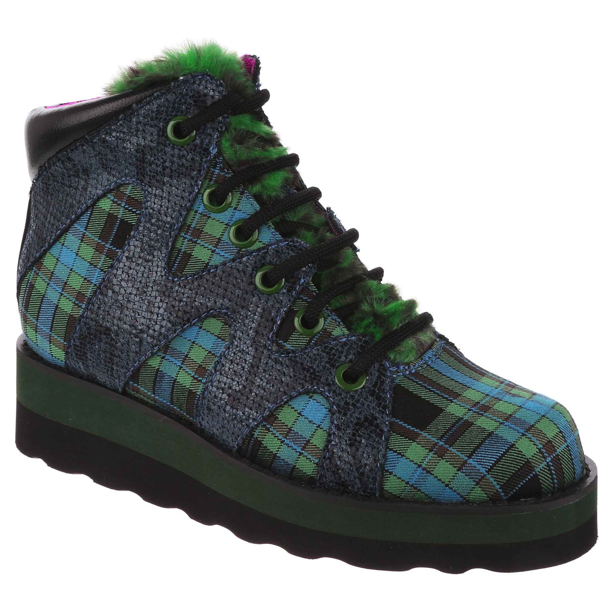 green plaid boots