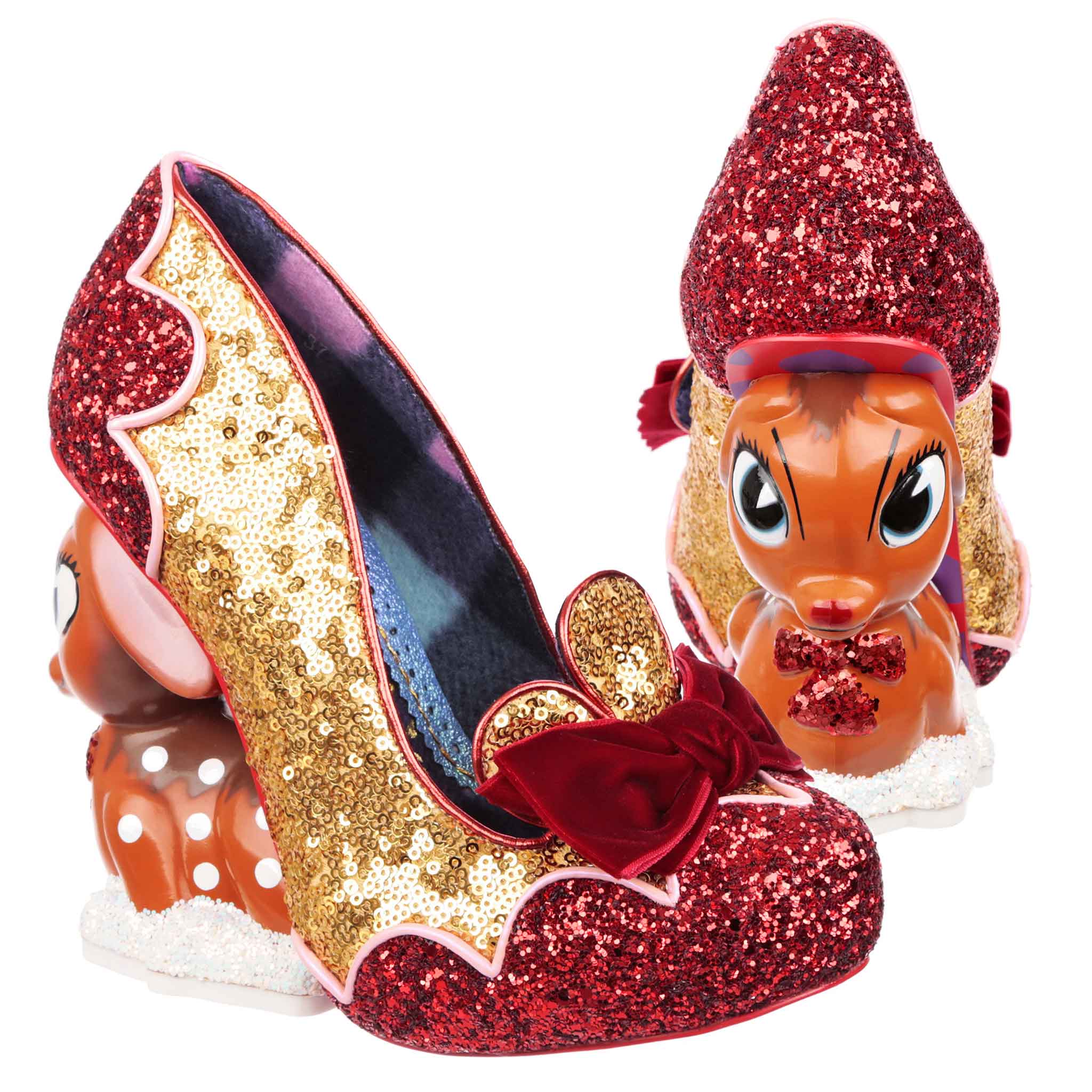 Irregular Choice Cherry Deer Blue Christmas Statement Heels Shoes EU 38