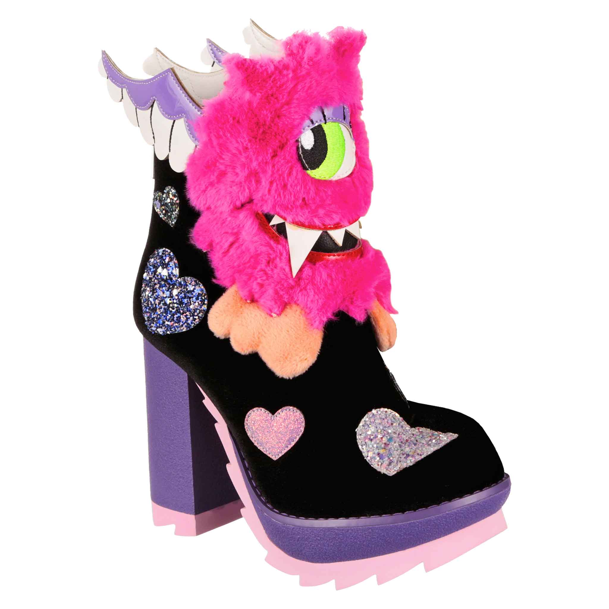 One Eyed Wonder Fluffy High Heel Boots Irregular Choice