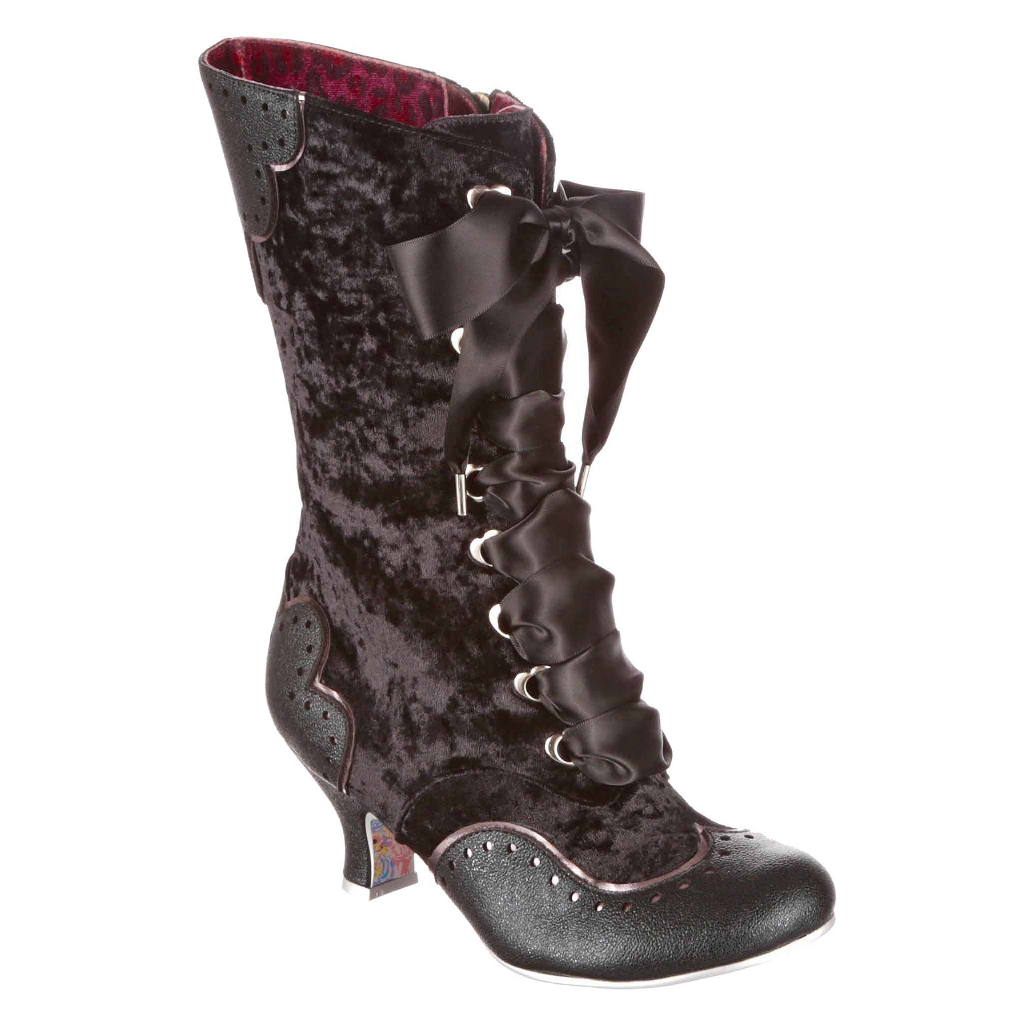 Chimney Smoke Vintage Lace Up Boots Iconic by Irregular Choice