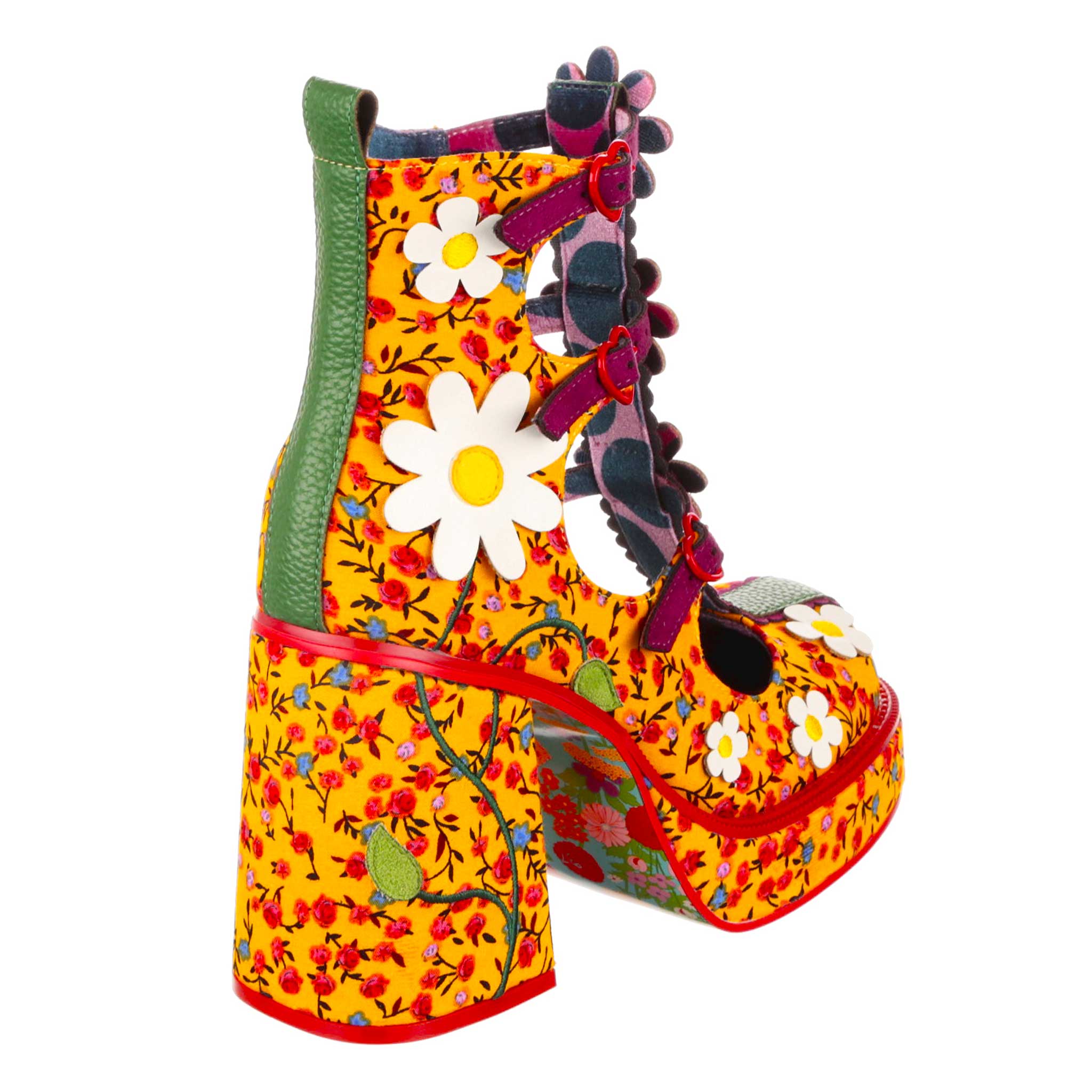 Sunny Hunny Yellow Platform Daisy Boots Irregular Choice