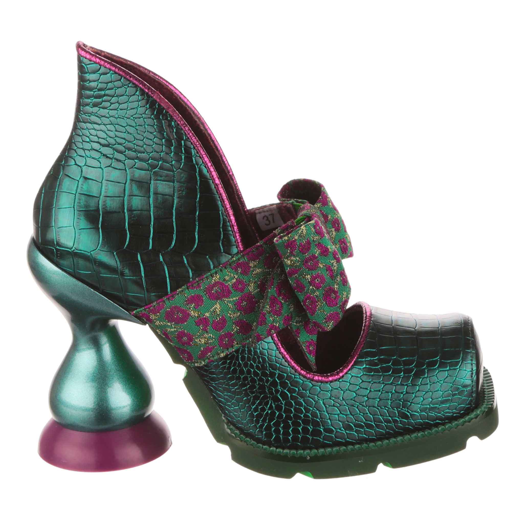 Irregular Choice UK Trapdoor Vintage Unique Shoes High Heels Teal