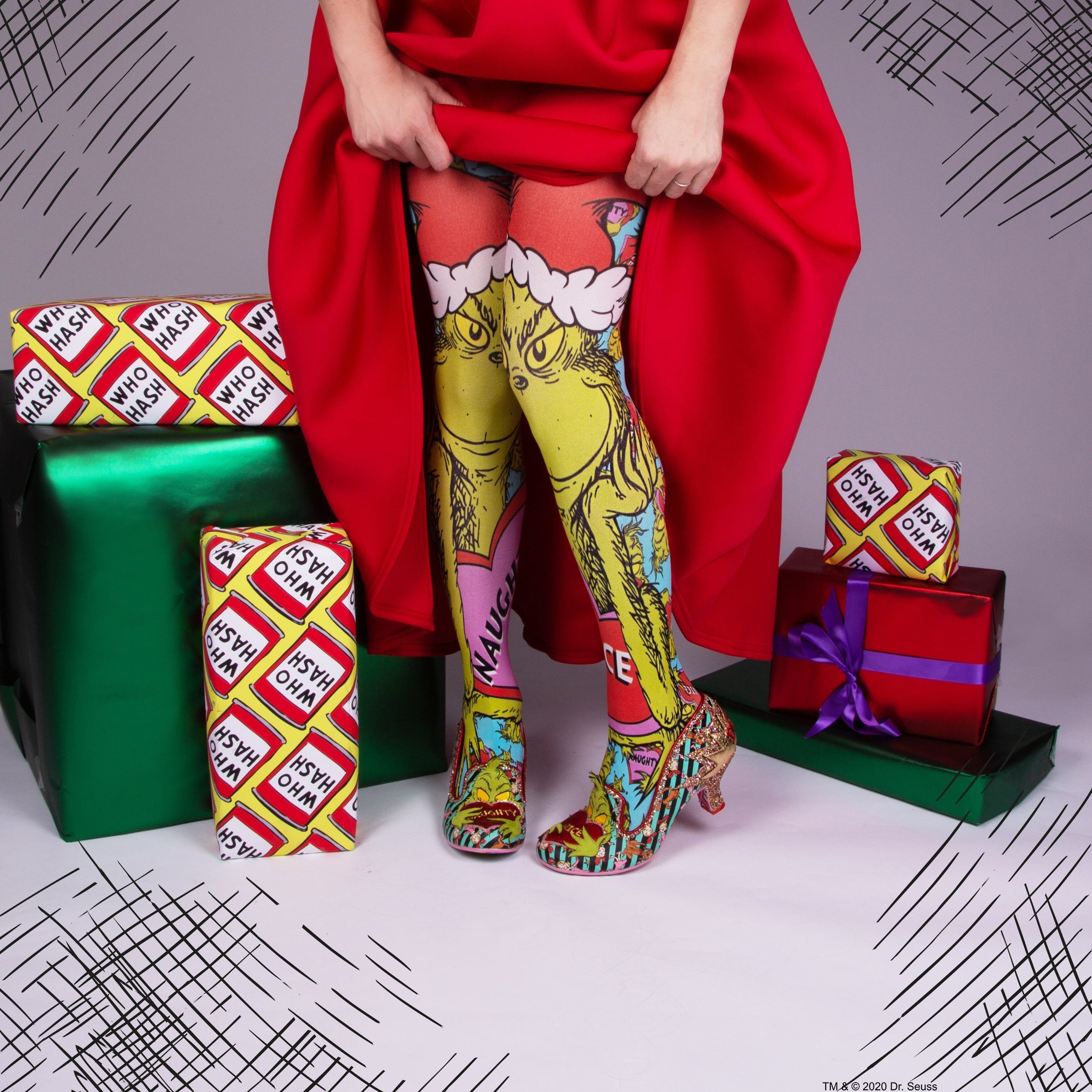Grinch Tights Hosiery Irregular Choice